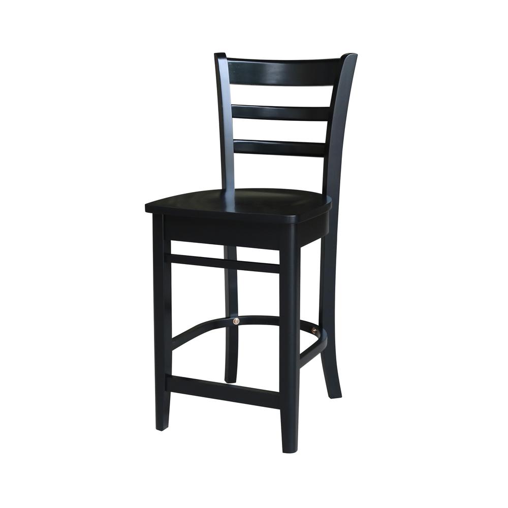 36" Round Pedestal Gathering Height Table with 2 Emily Counter Height Stools. Picture 4