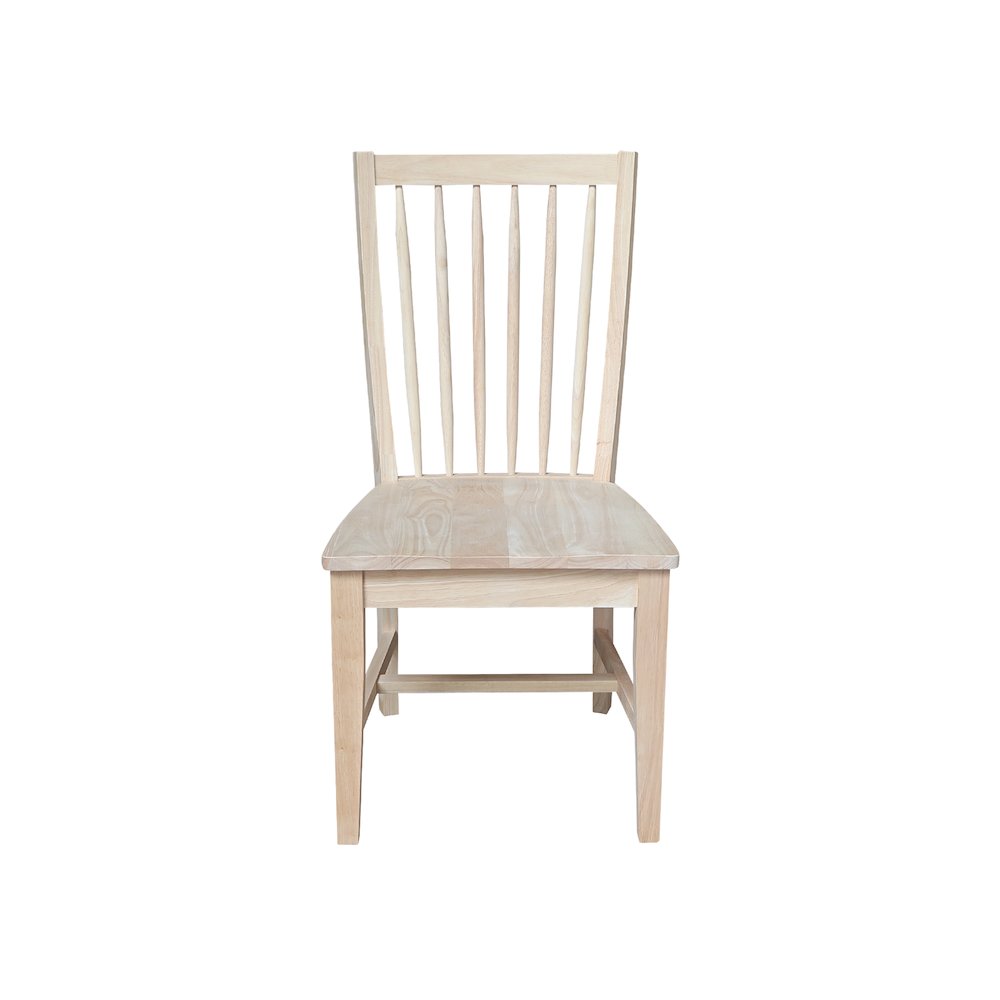 Set of Two Solid Wood Audrey Dining Chairs, Unfinished. Picture 6
