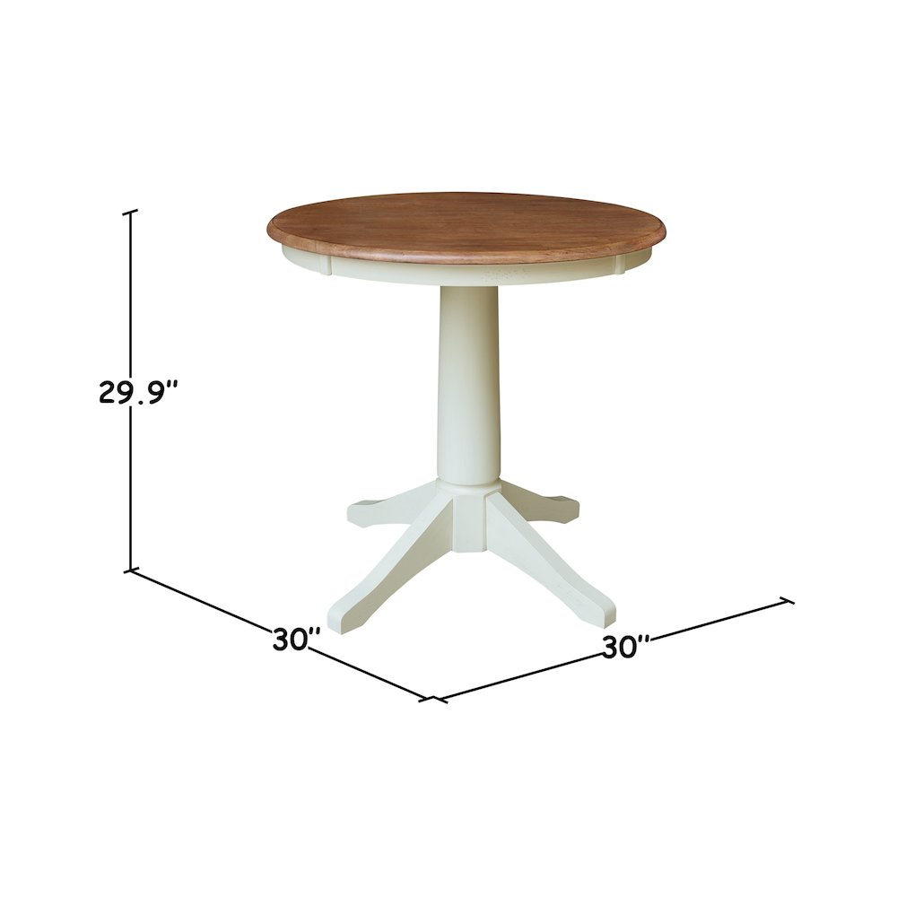 36" Round Top Pedestal Dining Table - 29.9"H. Picture 4