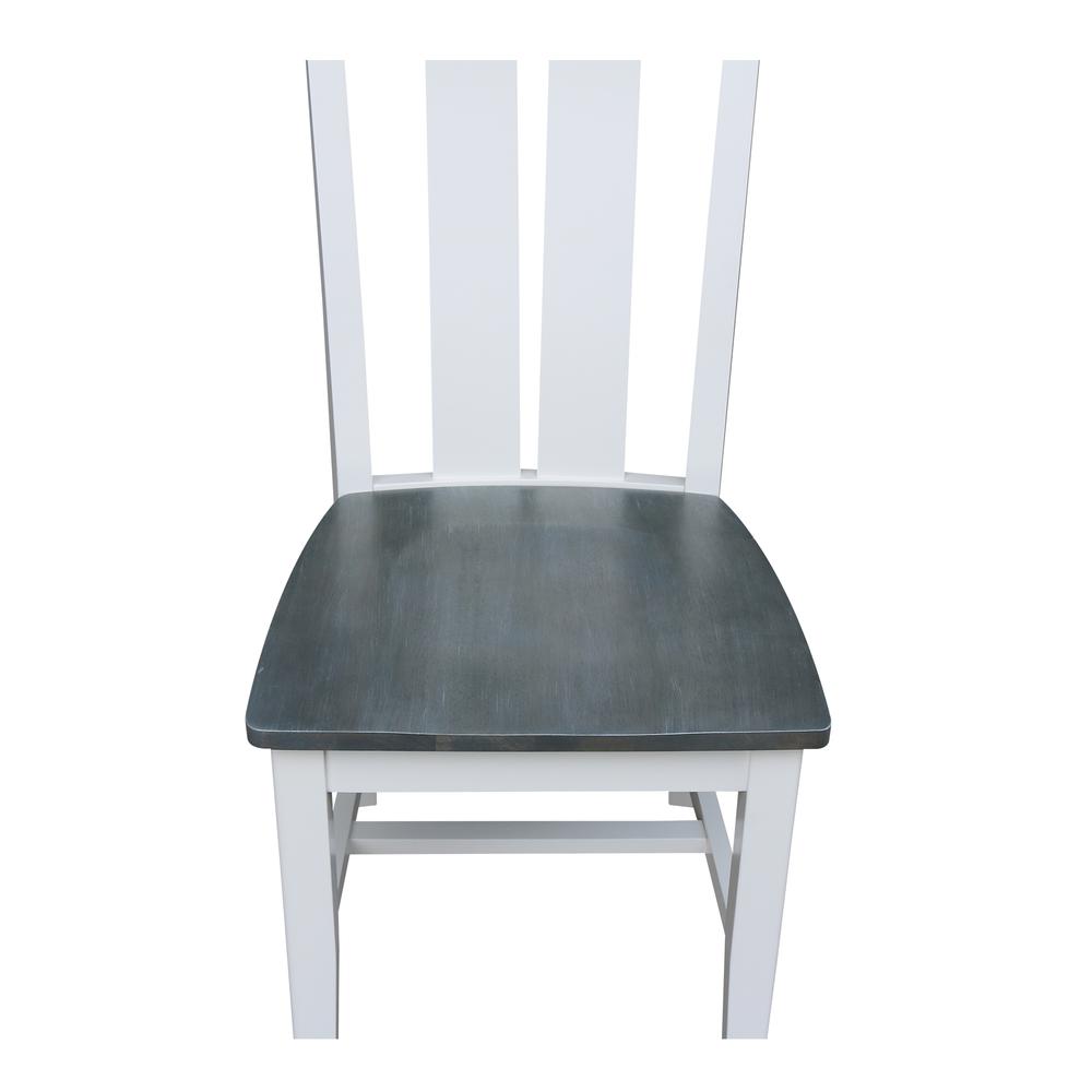 Set of Two Vineyard Curved X Back Chairs, White/Heather gray. Picture 2