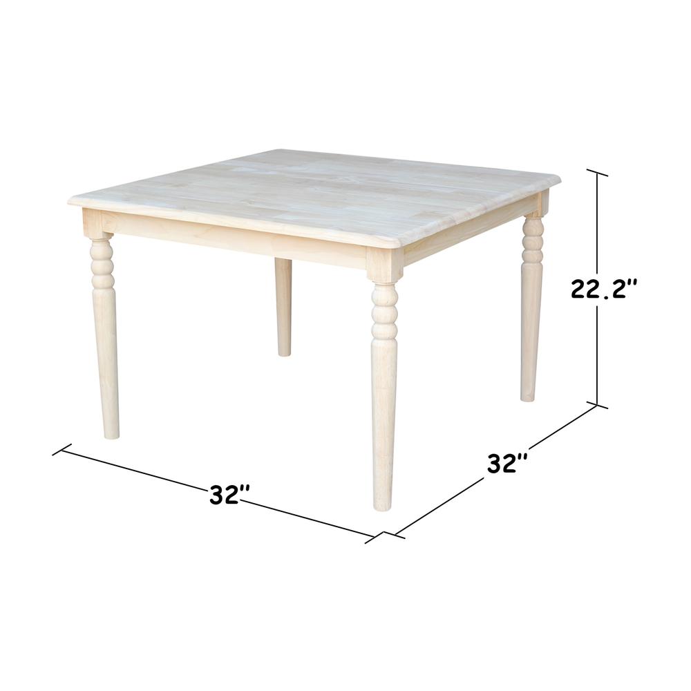 Square Juvenile Table, Unfinished. Picture 1