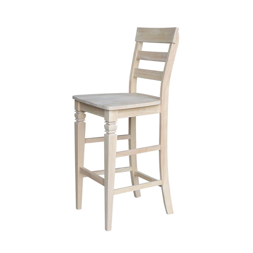 Java Bar height Stool - 30" Seat Height, Unfinished. Picture 5