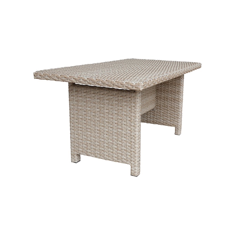 Outdoor 5 Piece Wicker Patio Furniture Set with a Table and 4 Stools, Natural. Picture 3