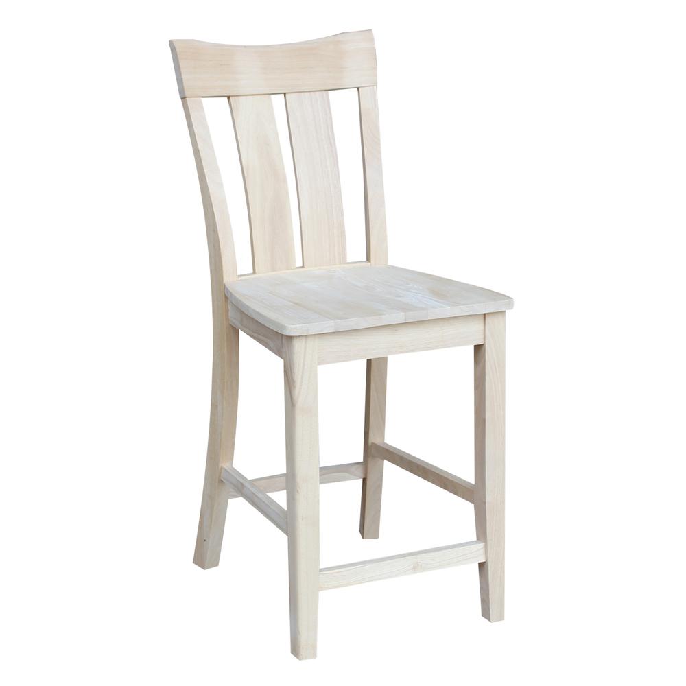 Ava Counter height Stool - 24" Seat Height, Unfinished. Picture 7