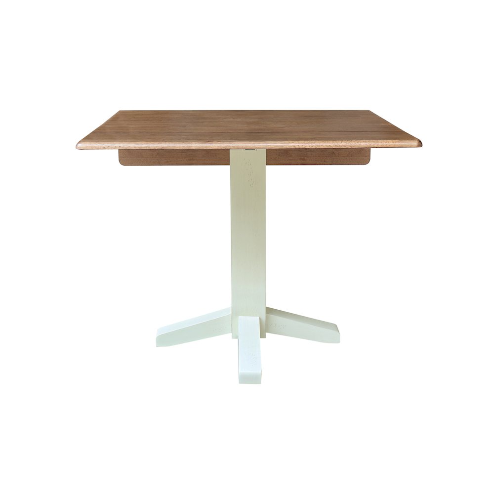 Solid Wood 36" Square Dual Drop Leaf Dining Table. Picture 9