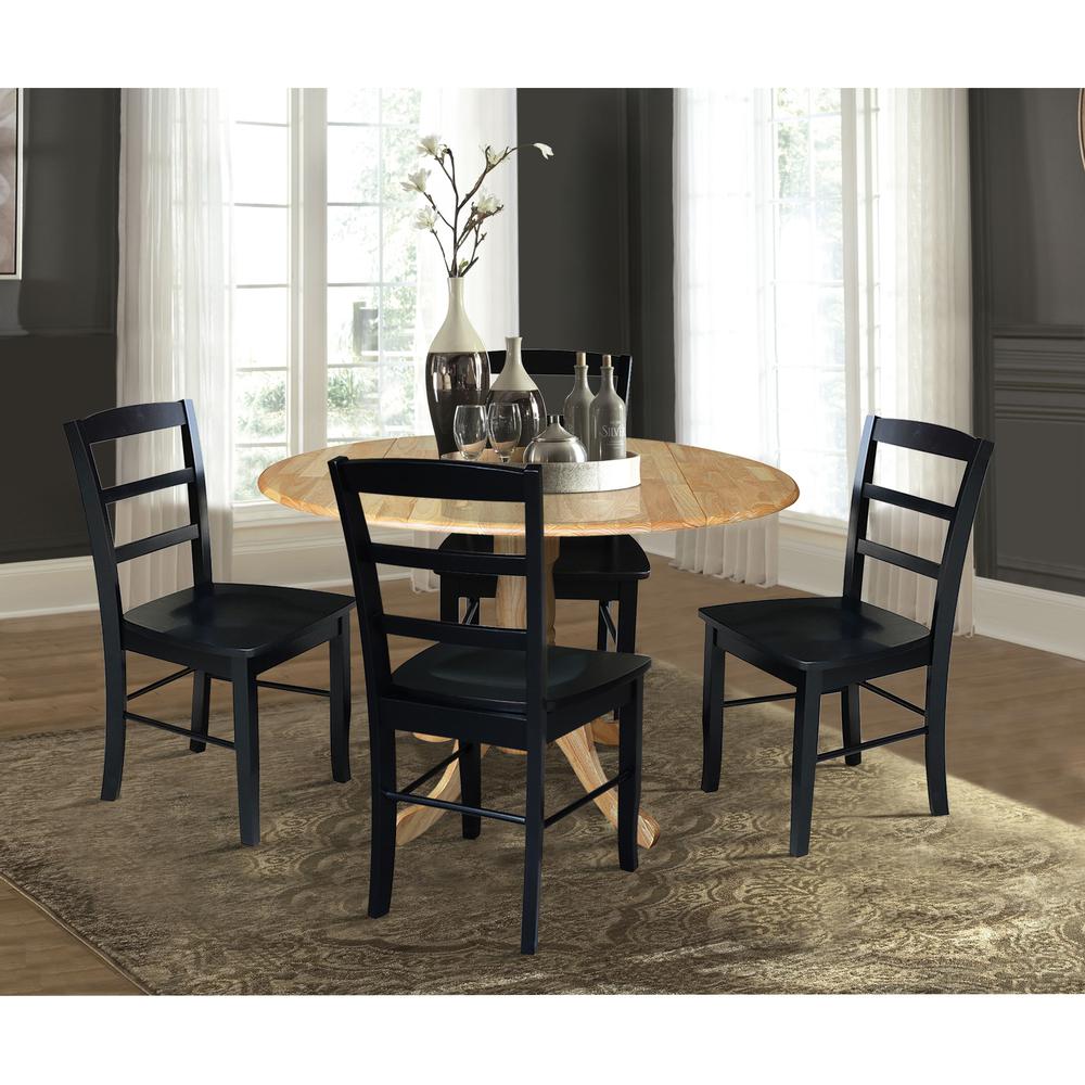 42 in. Dual Drop Leaf Table with 4  Ladder Back Dining Chairs. Picture 2
