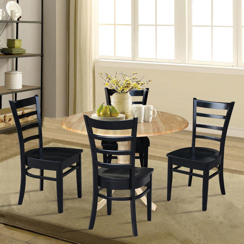 42 in. Dual Drop Leaf Table with 4 Ladder Back Dining Chairs. Picture 2