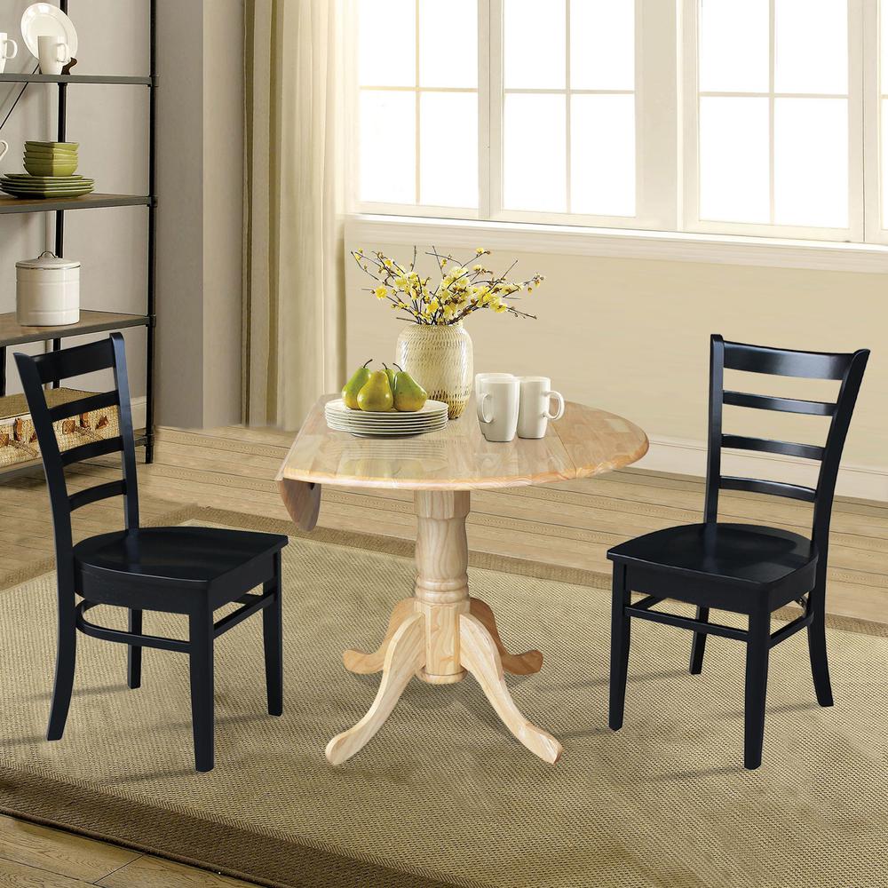 42 in. Dual Drop Leaf Table with 2 Ladder Back Dining Chairs. Picture 4