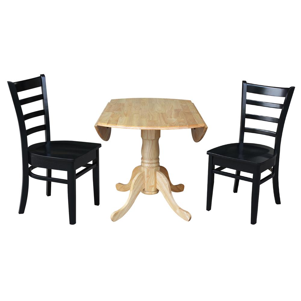 42 in. Dual Drop Leaf Table with 2 Ladder Back Dining Chairs. Picture 5