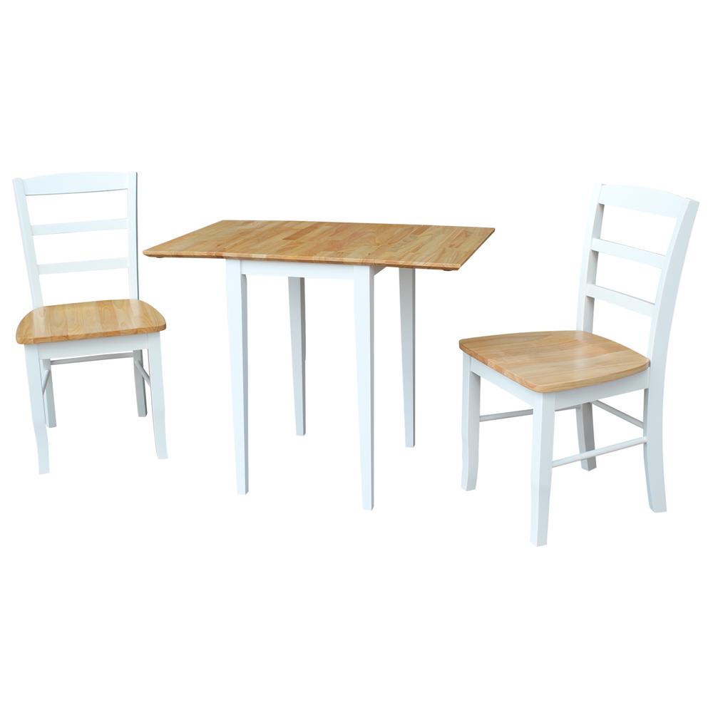 Small Dual Drop Leaf Table With 2 Madrid Ladderback Chairs. Picture 3