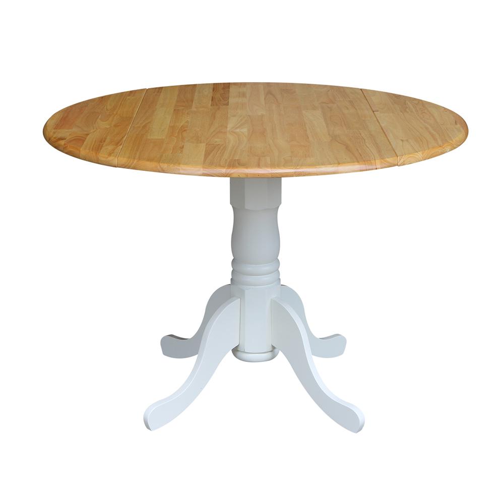42 in. Dual Drop Leaf Table with 4 Splat Back Dining Chairs - 5 Piece Dining Set. Picture 3