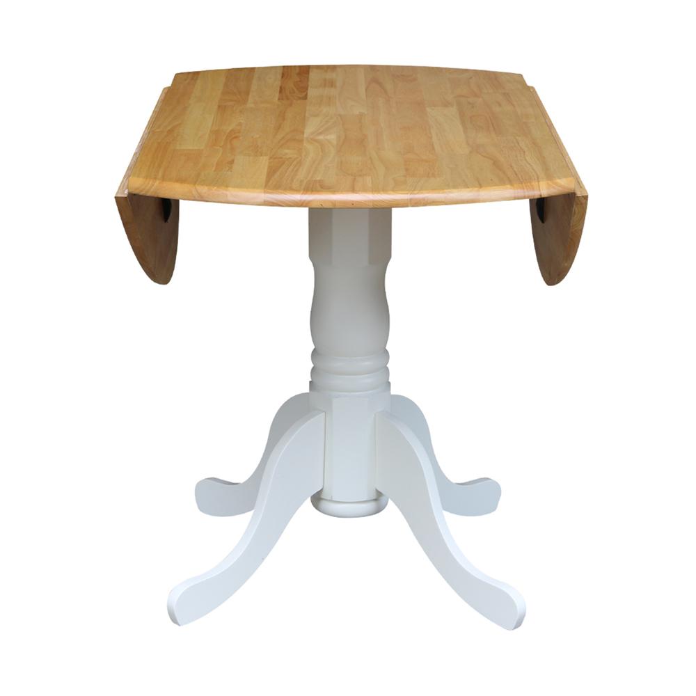 42 in. Dual Drop Leaf Table with 4 Cross Back Dining Chairs - 5 Piece Dining Set. Picture 5