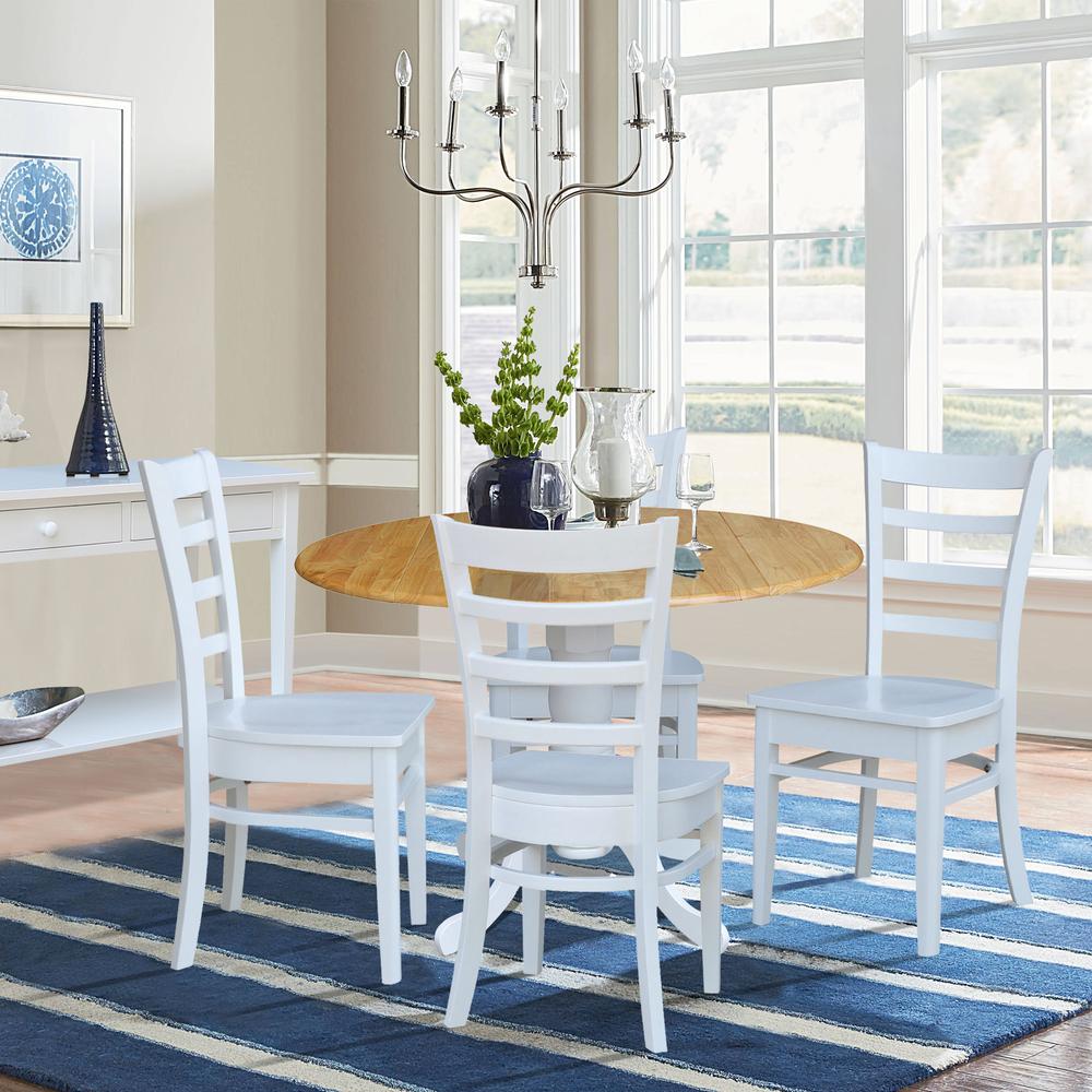 42 in. Dual Drop Leaf Table with 4 Ladder Back Dining Chairs. Picture 2