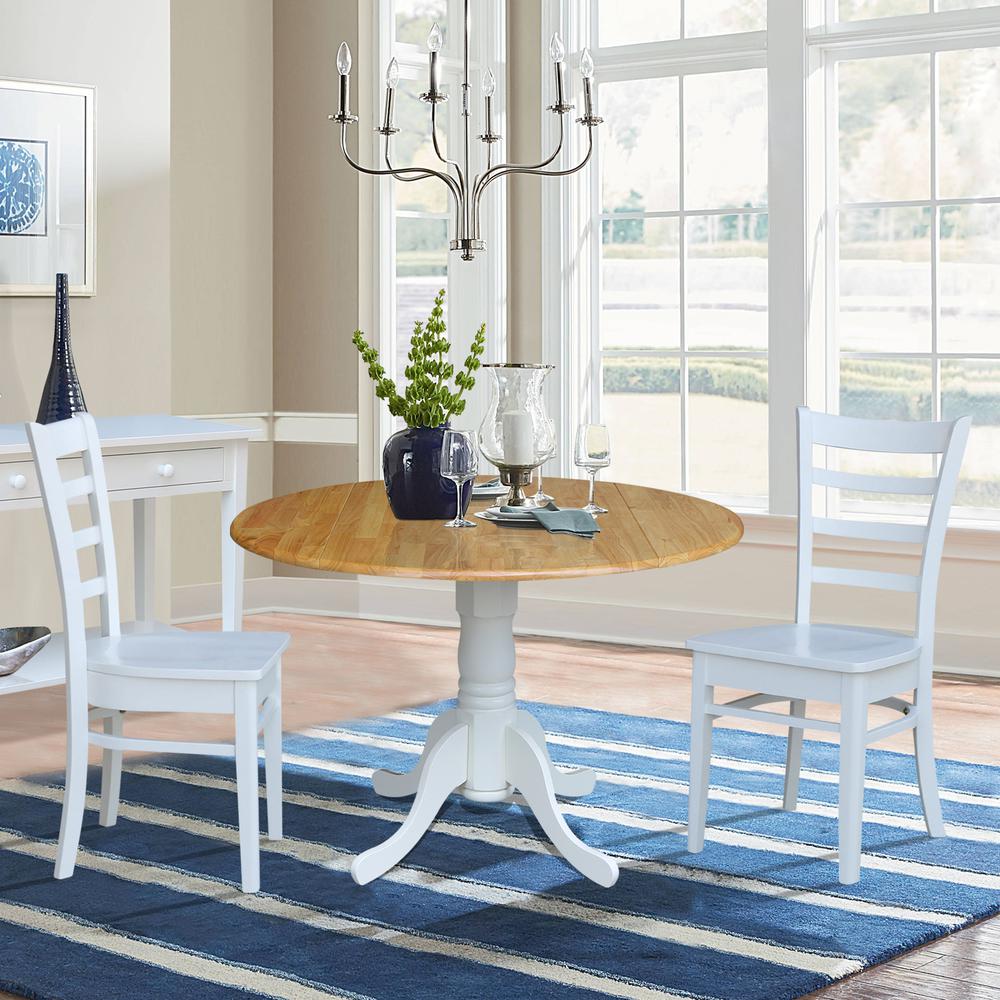 42 in. Dual Drop Leaf Table with 2 Ladder Back Dining Chairs. Picture 2