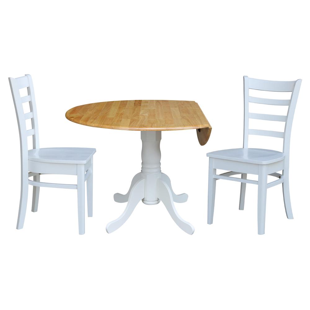42 in. Dual Drop Leaf Table with 2 Ladder Back Dining Chairs. Picture 3