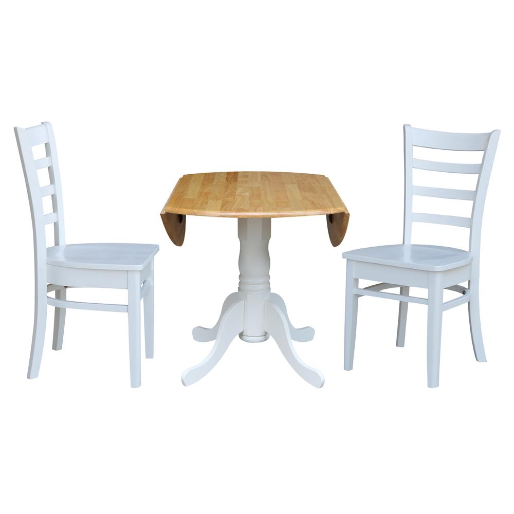 42 in. Dual Drop Leaf Table with 2 Ladder Back Dining Chairs. Picture 5
