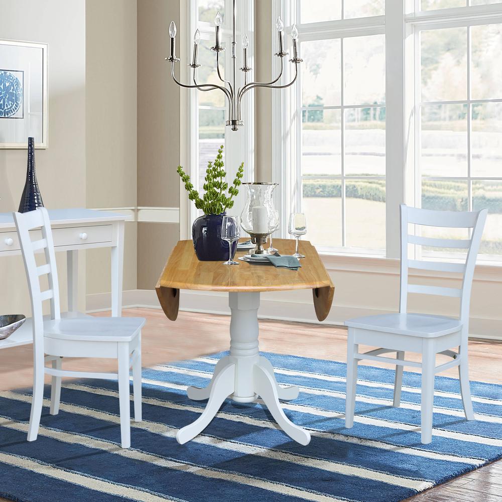 42 in. Dual Drop Leaf Table with 2 Ladder Back Dining Chairs. Picture 6