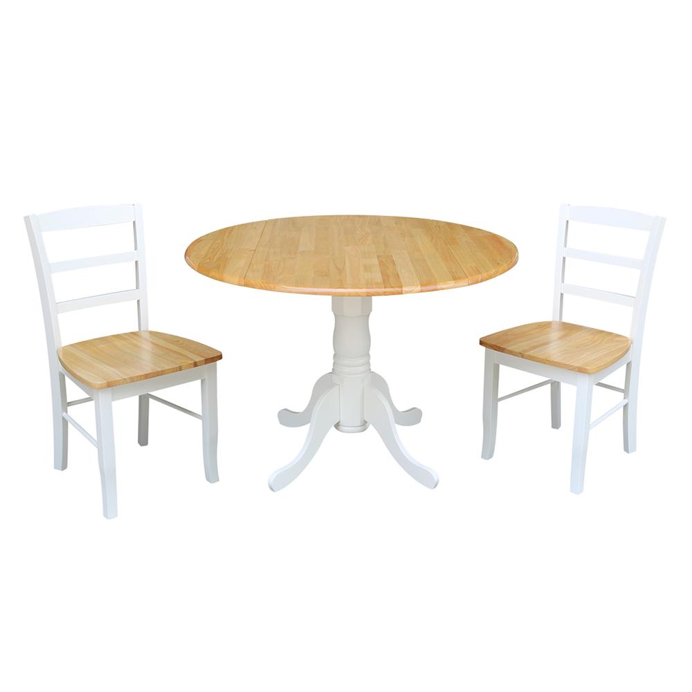 42" Dual Drop Leaf Table With 2 Madrid Chairs. Picture 4