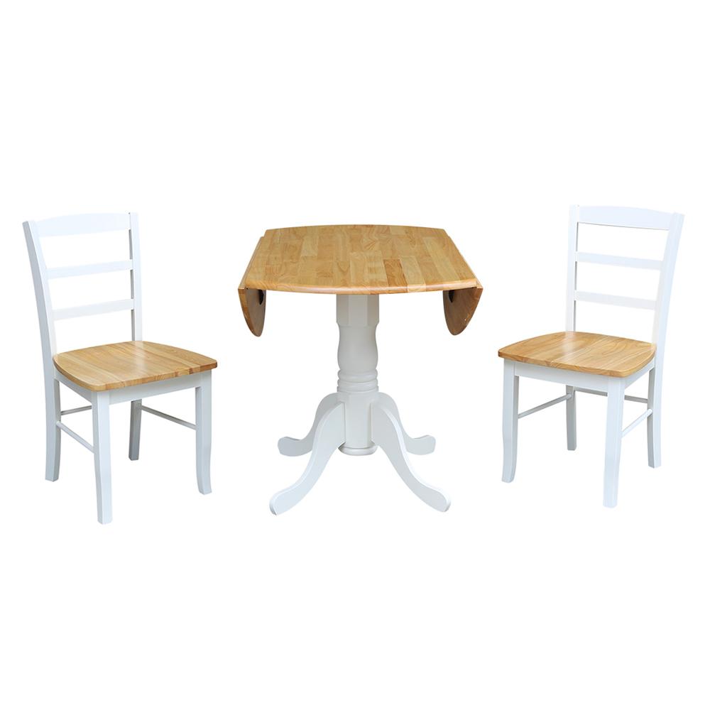 42" Dual Drop Leaf Table With 2 Madrid Chairs. Picture 3
