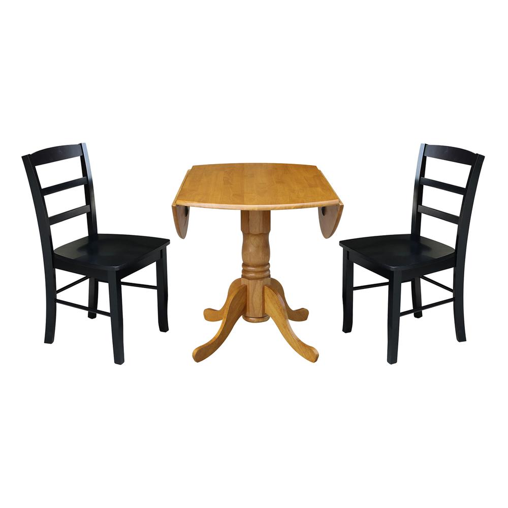 42 in. Dual Drop Leaf Table with 2 Ladder Back Dining Chairs. Picture 5