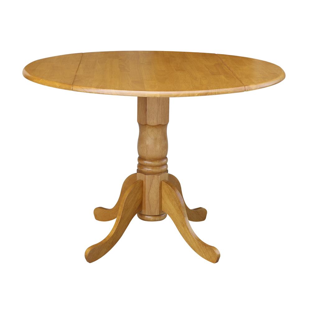 42 in. Dual Drop Leaf Table with 4 Slat Back Dining Chairs - 5 Piece Dining Set. Picture 3