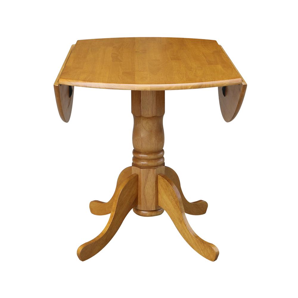 42 in. Dual Drop Leaf Table with 4 Slat Back Dining Chairs - 5 Piece Dining Set. Picture 5