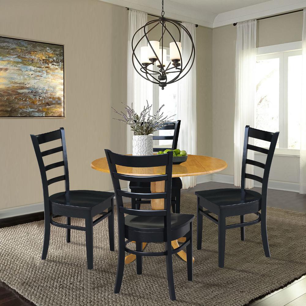 42 in. Dual Drop Leaf Table with 4 Ladder Back Dining Chairs. Picture 2