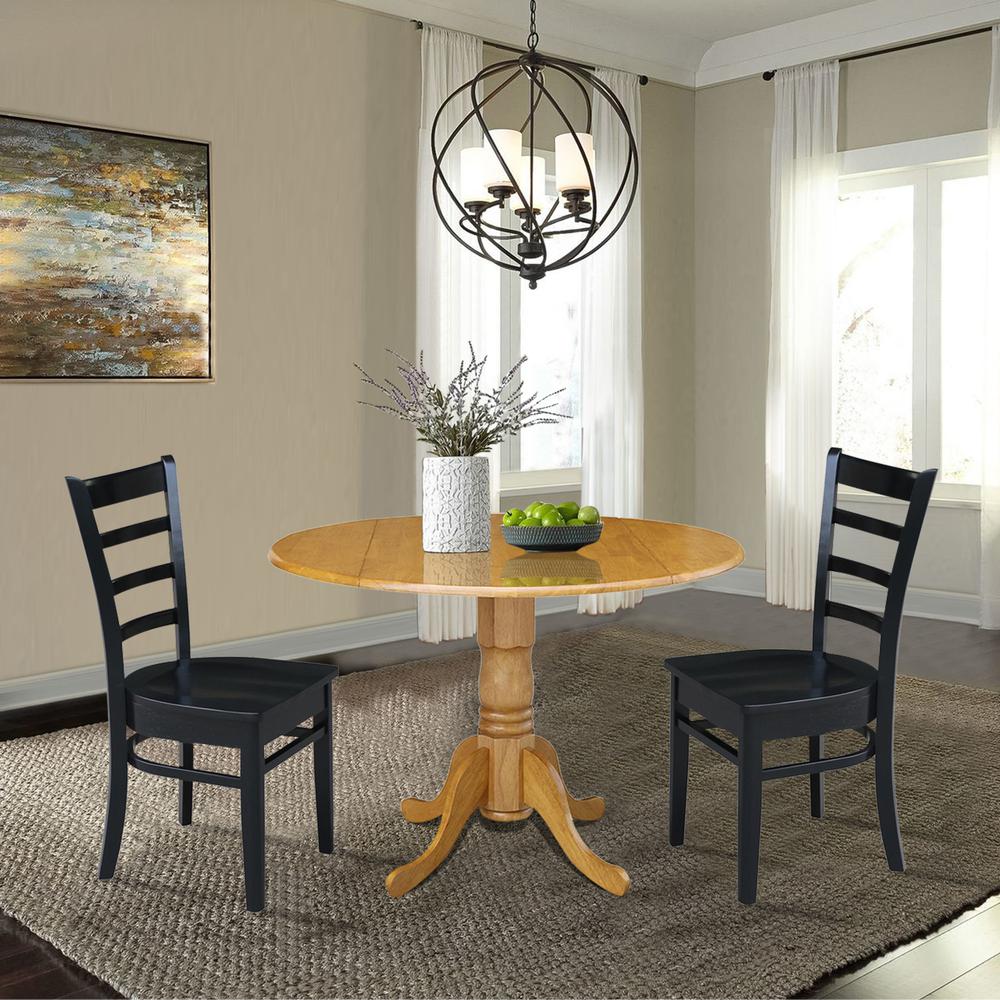 42 in. Dual Drop Leaf Table with 2 Ladder Back Dining Chairs. Picture 2