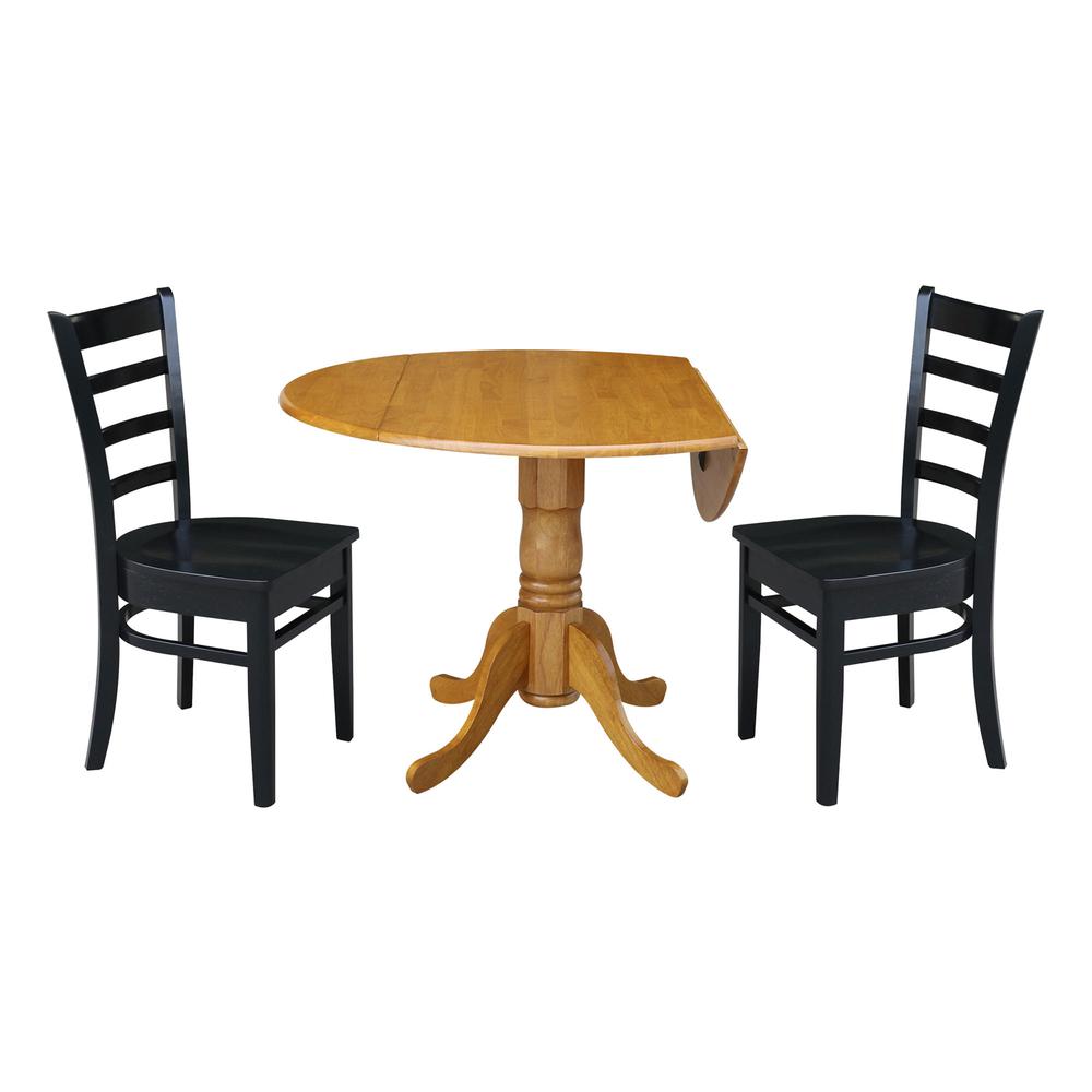 42 in. Dual Drop Leaf Table with 2 Ladder Back Dining Chairs. Picture 3