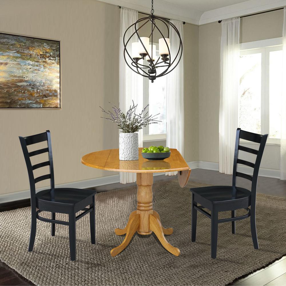 42 in. Dual Drop Leaf Table with 2 Ladder Back Dining Chairs. Picture 4