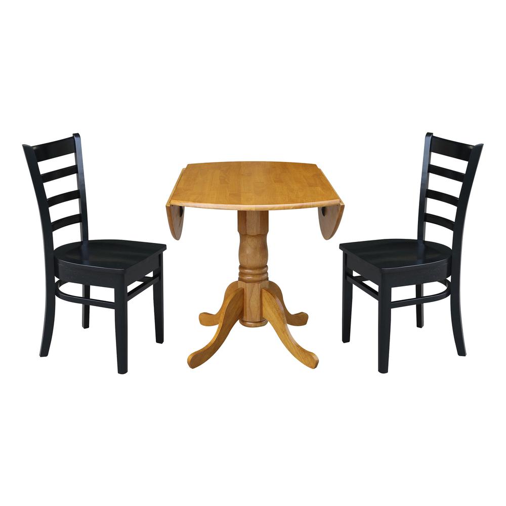 42 in. Dual Drop Leaf Table with 2 Ladder Back Dining Chairs. Picture 5