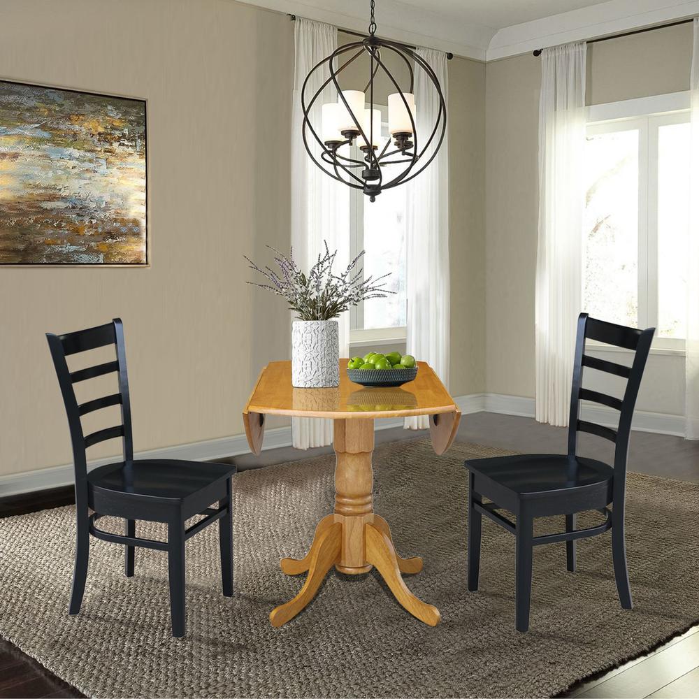 42 in. Dual Drop Leaf Table with 2 Ladder Back Dining Chairs. Picture 6