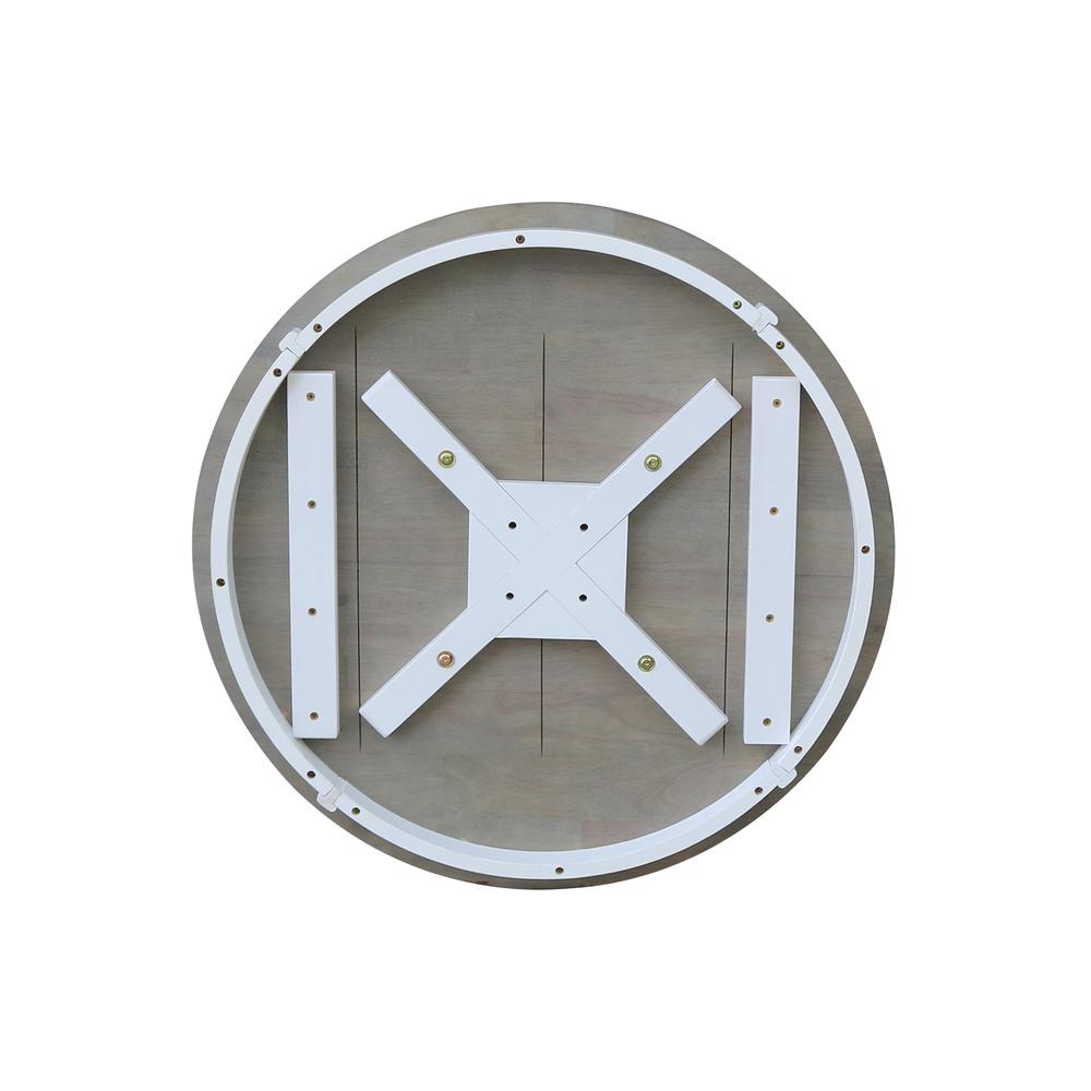 30" Round Top Pedestal Table - Dining Height - White/Heather Gray. Picture 5