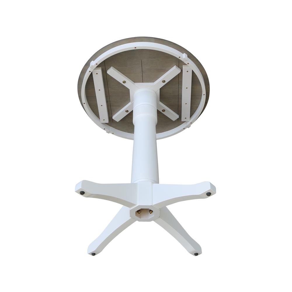 30" Round Top Pedestal Table - Counter Height - White/Heather Gray. Picture 3