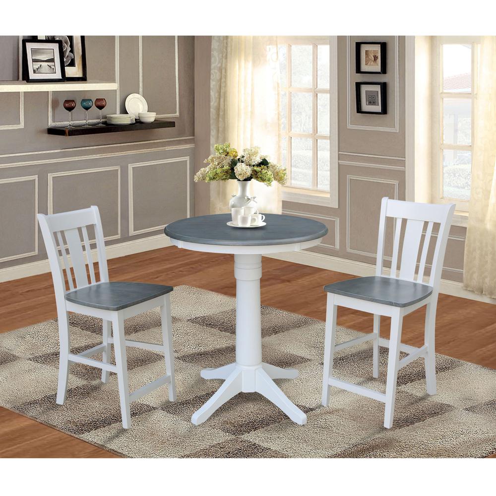 30" pedestal gathering Height table with 2 San Remo counter Height stools. Picture 4