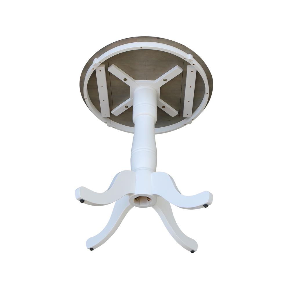 30" Round Top Pedestal Table - Counter Height - White/Heather Gray. Picture 4