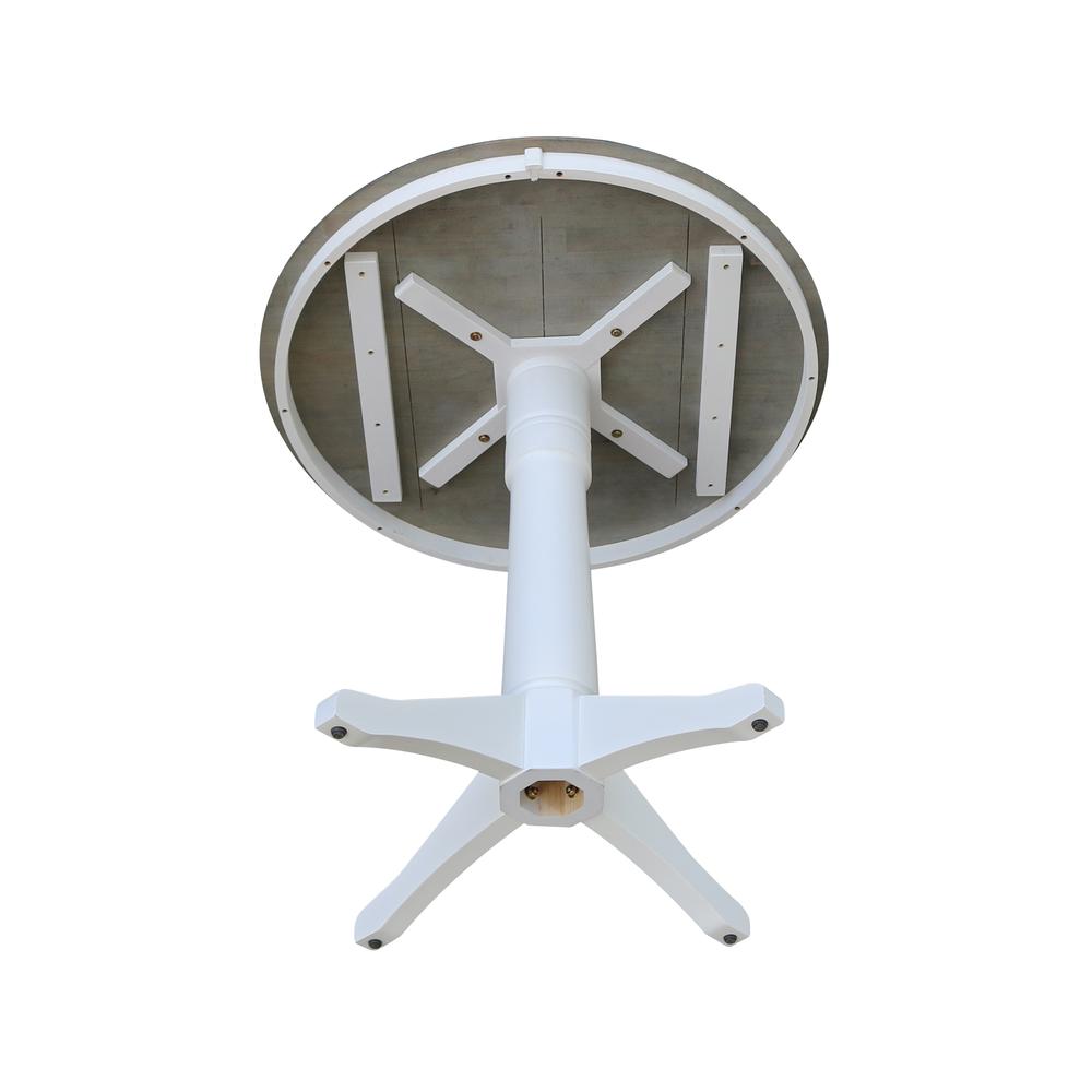 36" Round Top Pedestal Table - Counter Height - White/Heather Gray. Picture 3