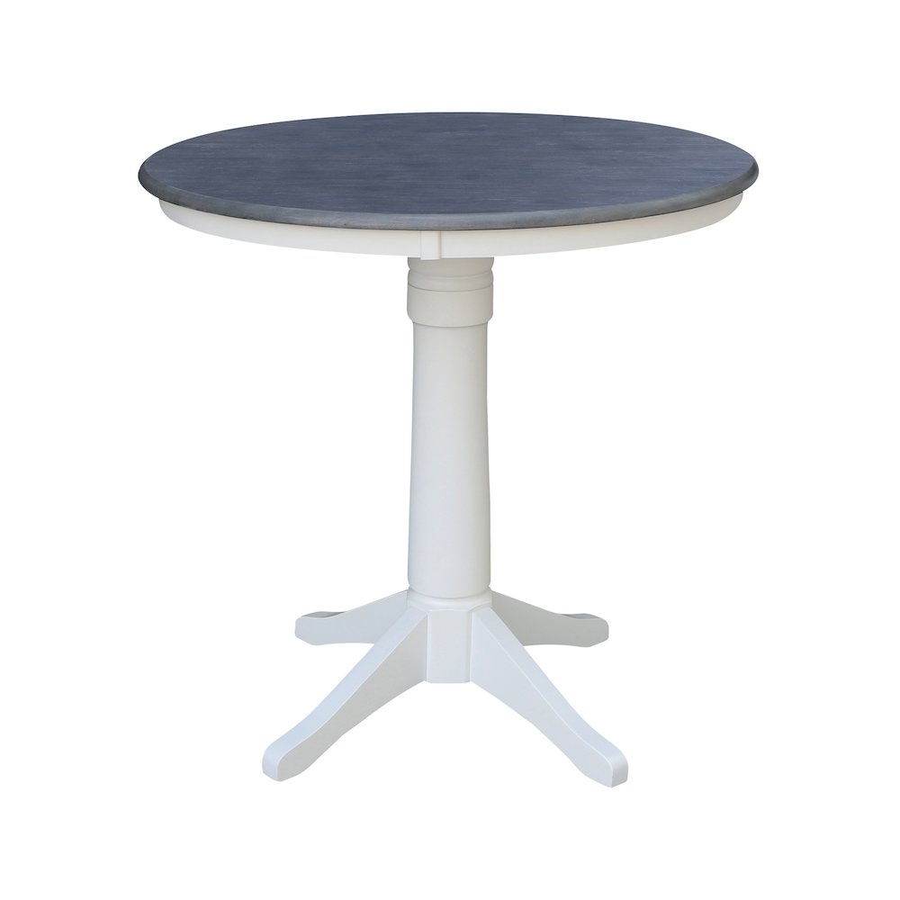 36 in Round Top Pedestal Counter Height Dining Table with 4 Stools - 5 Piece Set. Picture 4