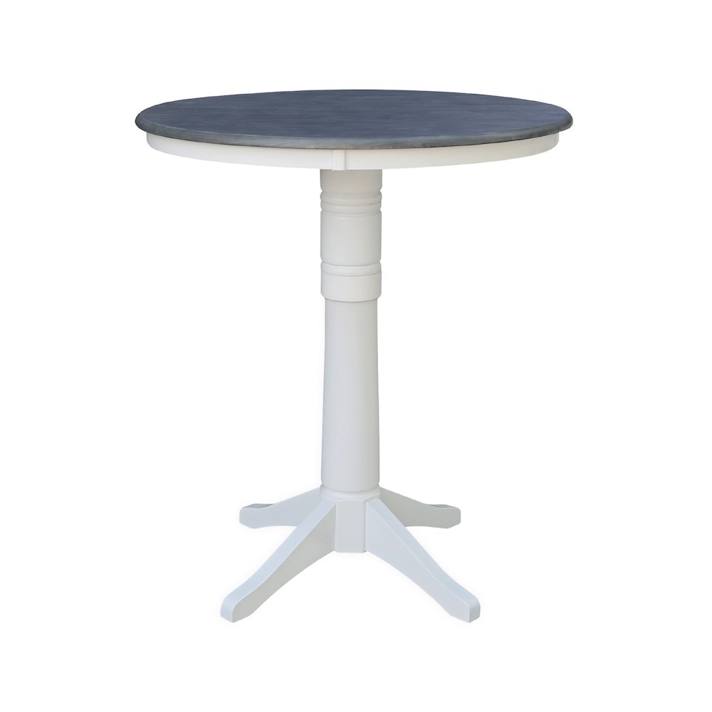 36 in Round Pedestal Bar Height Dining Table with 4 X-back Stools - 5 Pcs Set. Picture 4