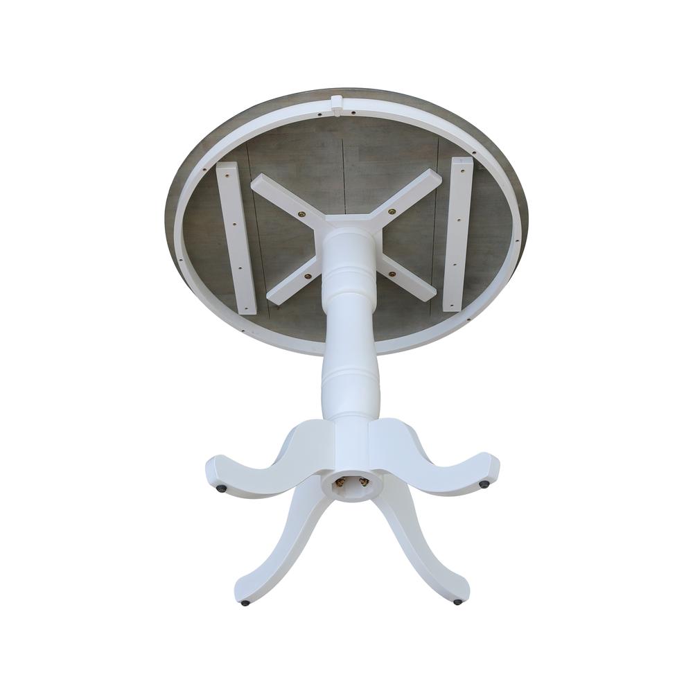 36" Round Top Pedestal Table - Counter Height - White/Heather Gray. Picture 3