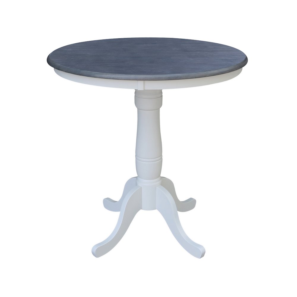 36 in Round Pedestal Dining Table with 4 X-back Counter Height Stools, 5Pcs Set. Picture 4