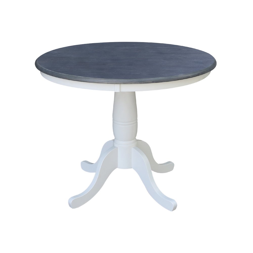36 in Round Top Pedestal Dining Table with 4 Emily Dining Chairs - 5 Piece Set. Picture 4