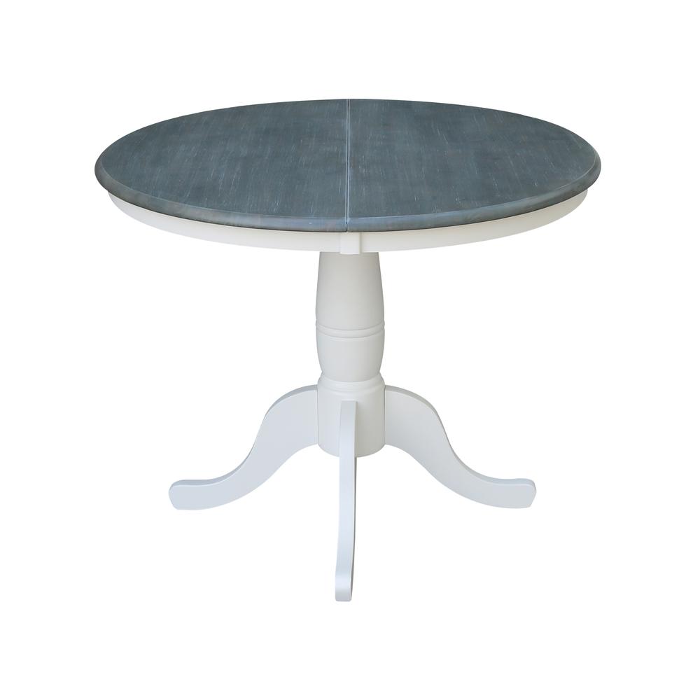 36" Round Top Pedestal Table With 12" Leaf - Dining Height -. Picture 2