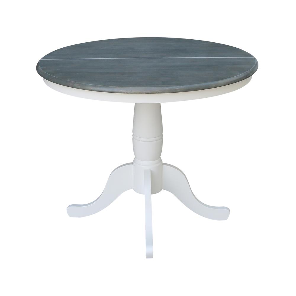 36" Round Top Pedestal Table With 12" Leaf - Dining Height -. Picture 3