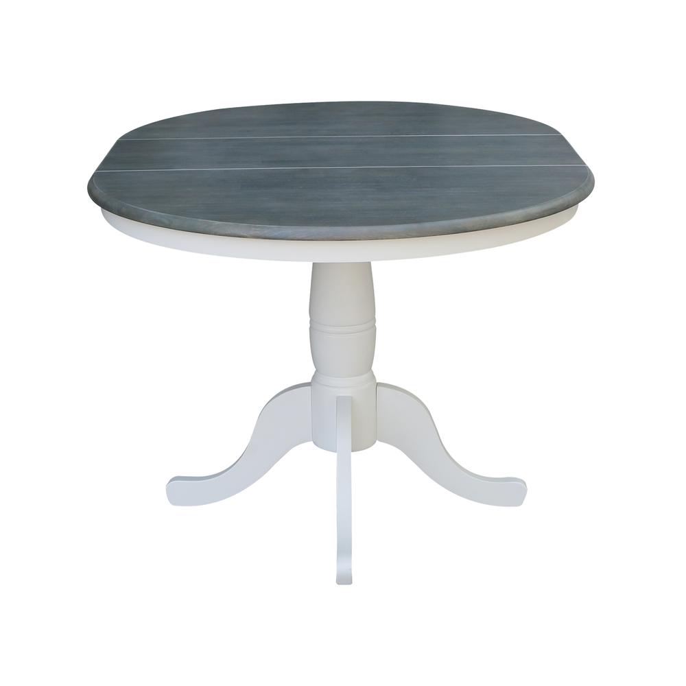 36" Round Top Pedestal Table With 12" Leaf - Dining Height -. Picture 6