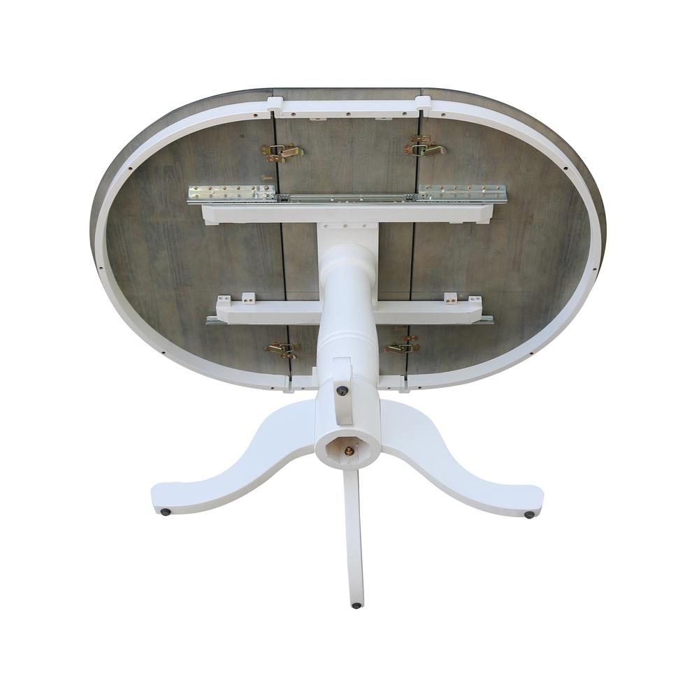 36" Round Top Pedestal Table With 12" Leaf - Dining Height -. Picture 10