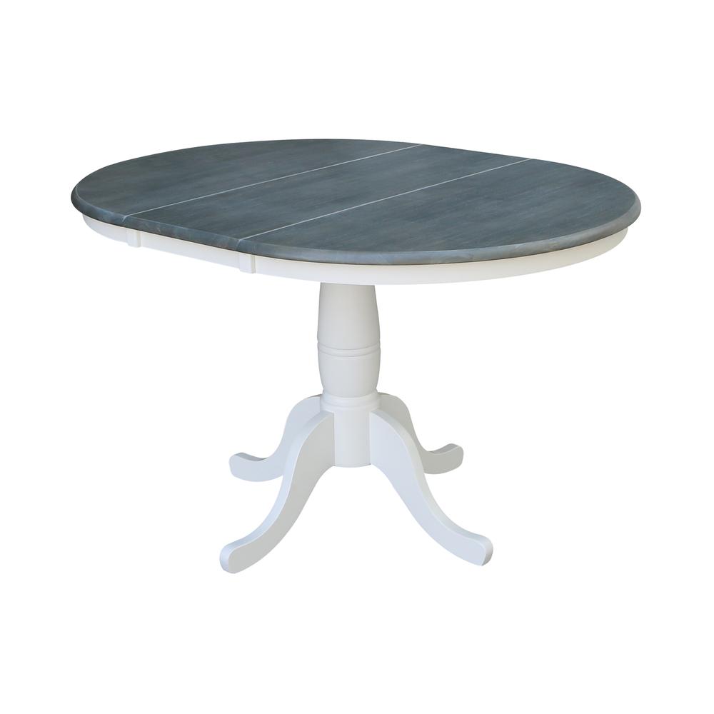 36" Round Top Pedestal Table With 12" Leaf - Dining Height -. Picture 4