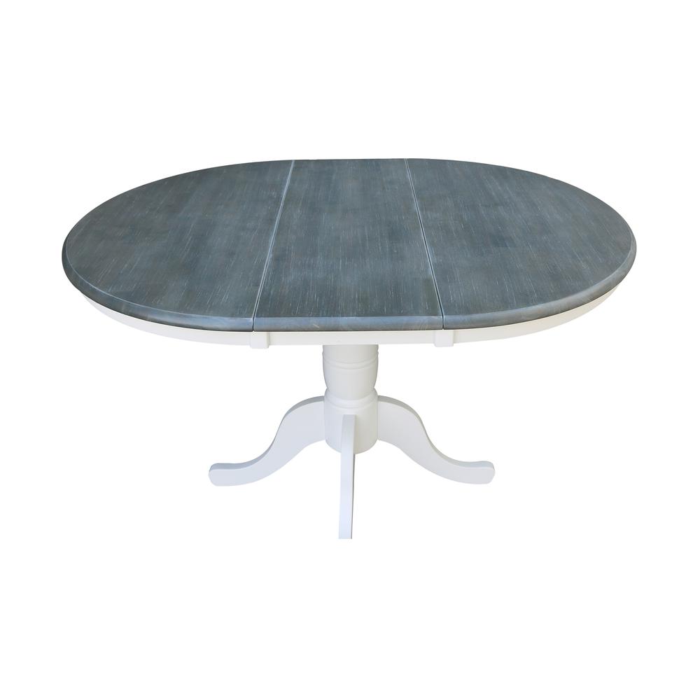 36" Round Top Pedestal Table With 12" Leaf - Dining Height -. Picture 7