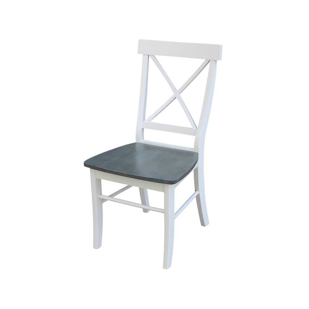 36" Round Extension Dining Table With 4 X-back Chairs. Picture 3