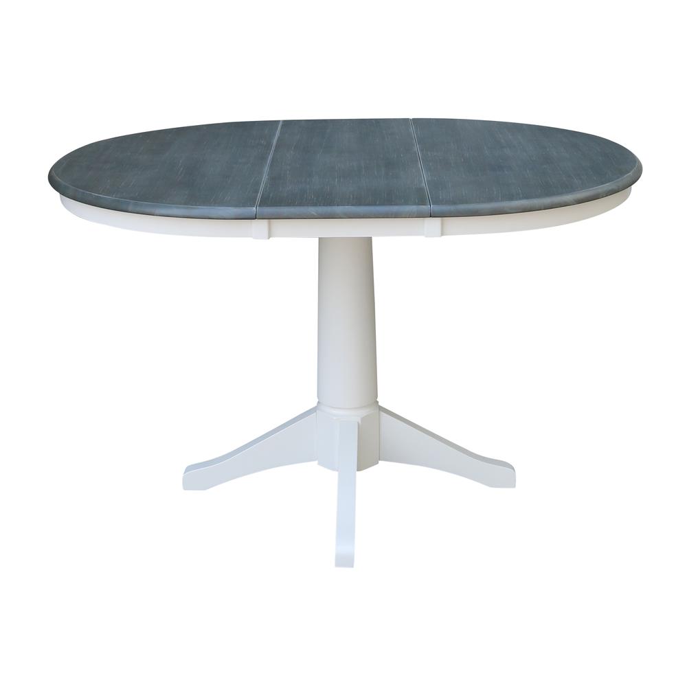 36" Round Extension Dining Table With 4 X-back Chairs. Picture 2